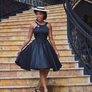 Pinup Couture Classic Black Midi Dress